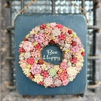 多肉リース,寄せ植え,多肉植物,ハンドメイド,お箸で多肉の画像