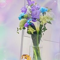 カラー,八重咲きトルコキキョウ,お出かけ先にて,GSに感謝。,わんこと暮らすの画像