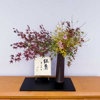 ハギ,モミジ,ピンポンマム,和風,いけばなの画像