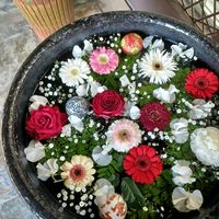 ガーベラ,カスミソウ,すてき…♡,繋がりに感謝✨,ばら バラ 薔薇の画像