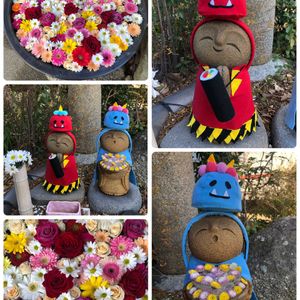 お寺,お地蔵さま,花手水,お出かけ先の画像