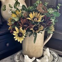 ルドベキア,花のある暮らし,花とインテリア,花とピッチャー,南仏の食器の画像