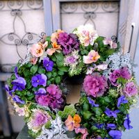 ベランダガーデン,花のある暮らし,リングバスケットの画像