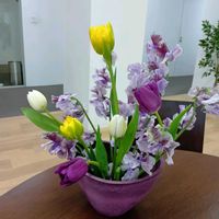 いけばな,生け花,職場に花を,職場のいけばな,ユニクロのお花の画像