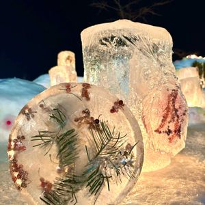 アイスフラワーキャンドル,ドライフラワーアレンジ,北海道,冬を楽しむ,冬の風景の画像