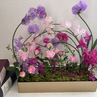 ヒヤシンス,スイトピー,フラワーアレンジメント,花のある暮らし,ジャングル化計画の画像