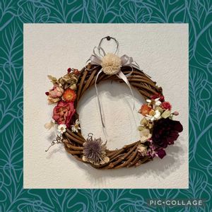 センニチコウ,花かんざし,ポンポン菊,バラのドライフラワー,エリンジウムの画像