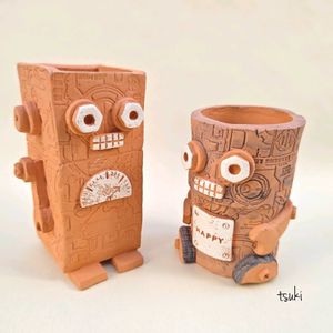 手作り鉢,イベント出店,テラコッタ鉢,#多肉植物,月の手しごとの画像