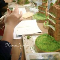 どんぐり,コルク板,木の実のアレンジ,ワークショップ作品,切り株！の画像