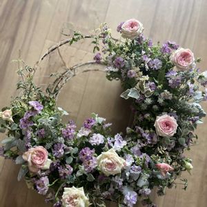 ビオラ,リース,ピンクの花,パープル,ビオラ・パンジーの画像