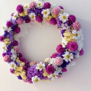 スターチス,花かんざし,千日紅（せんにちこう）,リースの画像