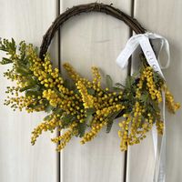 ミモザ（ギンヨウアカシア）,ミモザ（ギンヨウアカシア）,リース,玄関アプローチの画像