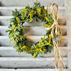 ミモザ,ミモザ,ミモザアカシア,ミモザのリース,フラワーアレンジメントの画像