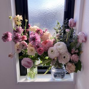 チューリップ,ラナンキュラス,ラナンキュラス　ラックス,ラナンキュラス　キャスパー,ブーケの画像