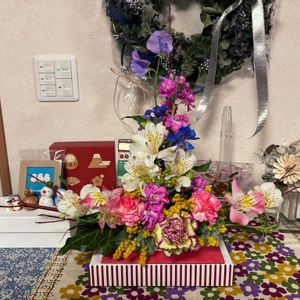 フラワーアレンジメント,逆T字アレンジメント,リビング・ダイニングの画像
