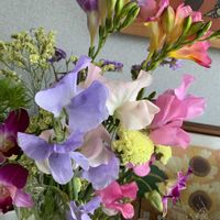 スターチス,スイトピー,玄関の花瓶,切り花,いつもありがとう♡の画像