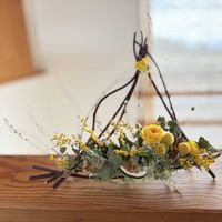 ラナンキュラス,ミモザ　パールアカシア,ドライフラワー,花のある暮らし,ドライフラワーアレンジの画像