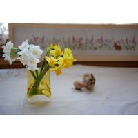 スイセン,ミニスイセン テータテート,ハンドメイド,手仕事,庭の花を飾るの画像