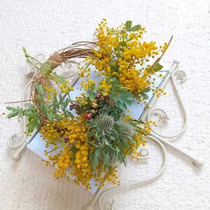 ニカンドラ,ミモザ,ワックスフラワー,エリンジューム,ハンドメイドの画像