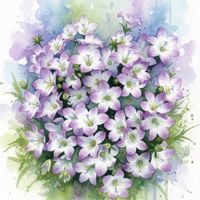 オキザリス,カンパニュラ,シャクナゲ,チューリップ,ノースポールの画像