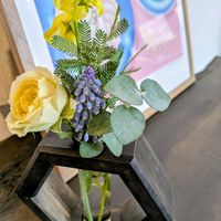 スイートピー,バラ,ムスカリ,ミモザ,春のお花の画像