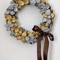 リース,椿の実殻,インテリア,部屋の画像