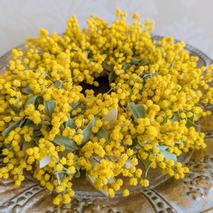 三角葉アカシア,アカシア スペクタビリス,リース,スワッグ,花のある暮らしの画像