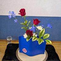 ナルコユリ,バラ,ムギ,デルフィニウム,スプレーマムの画像