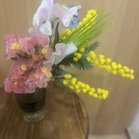 スターチス,ミモザ,スイトピーの画像