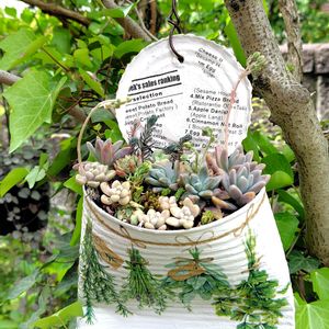 多肉寄せ植え,シェードガーデン,グリーンのある暮らし,お花のある暮らし,吊り下げ鉢の画像