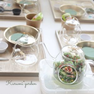 箱庭,木の実のアレンジ,kurumiさんのWS,kurumi gardenさんの作品,ワークショップ作品の画像