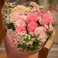 アルストロメリア,トルコキキョウ,花束,ばら バラ 薔薇の画像