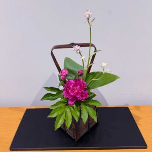 ギボウシ,シャクヤク,和風,いけばな,花のある暮らしの画像