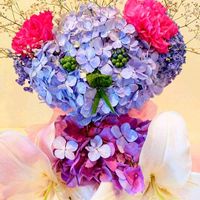 アジサイ,カーネーション,カスミソウ,ユリ,紫陽花の画像