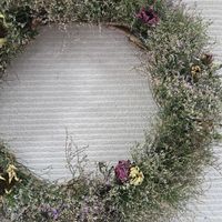 エキナセア,スターチス・ブルーファンタジア,リース,花のある暮らし,スマホ撮影の画像