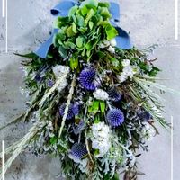 瑠璃玉アザミ,スワッグ,花のある暮らし,ワークショップ の画像