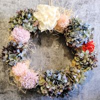 リース,ドライフラワーアレンジ,ソラフラワー,秋色紫陽花,ハンドメイド雑貨の画像