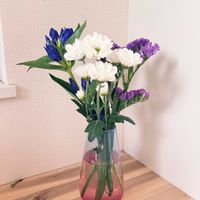 スターチス,リンドウ,スプレーマム,切り花,生花の画像
