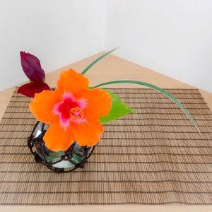 ハイビスカス,ポトスライム,ミスカンサス,シマムラサキツユクサ,切り花の画像
