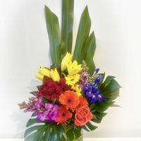 モンステラ,アイリス,洋ラン,紫の花,ローズの画像