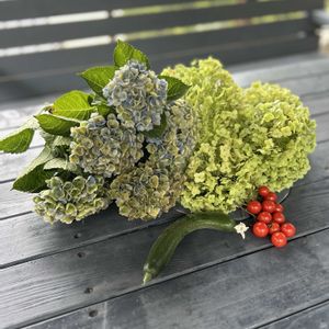 スモークツリー,アナベル,紫陽花マジカル,リース,お庭の画像