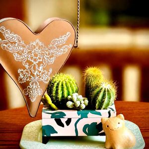 多肉植物,サボテンの寄せ植え,デコパージュ,トールペイント,ニャンニャン祭りの画像