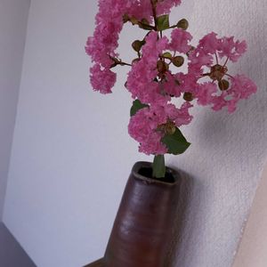 サルスベリ,百日紅,一輪挿し,iPhone撮影,備前焼の画像