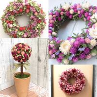 千日紅,千日紅,リース,ハンドメイド,スワッグの画像