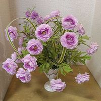ラナンキュラス,斑入りヤブラン,生け花,チーム岐阜,お出かけ先の画像