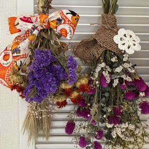 スターチス,センニチコウ,ベニバナ,ムギ,ドライフラワーの画像