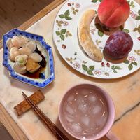 プルーン,昆布茶,桃、,冷凍バナナ,帆立貝柱刺身、冷凍の画像