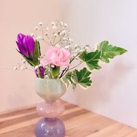 カーネーション,カスミソウ,リンドウ,アイビー,切り花の画像