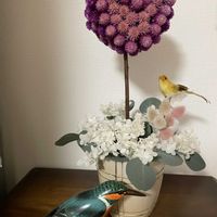センニチコウ,バニーテール,ユーカリ ポポラス,漂白アナベル,ドライフラワーの画像