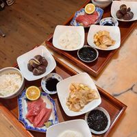 カボス,茹で栗,酢飯,ネバリスター,海苔佃煮の画像